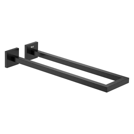 Roca Hotels Square Double Towel Rail Matt Black | A817608C40