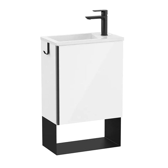 Roca Mini-Pro 450mm 1 Door Vanity Unit & Basin Gloss White | A852008806