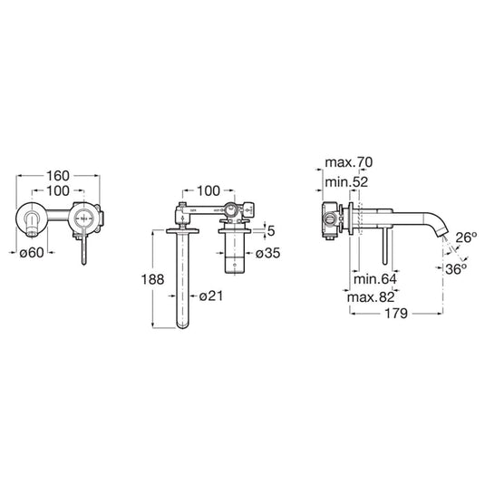 Roca Nu Basin Mixer Tap With Pin Handle Titanium Black | A5A353FCN0
