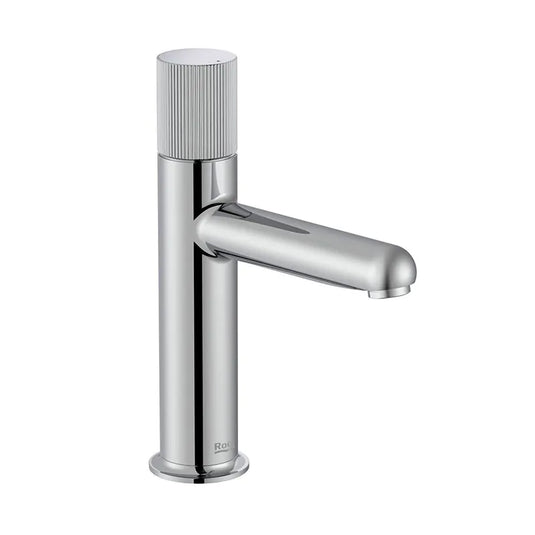 Roca Nu Basin Mixer Tap With Stripe Handle Chrome | A5A3B3FC00