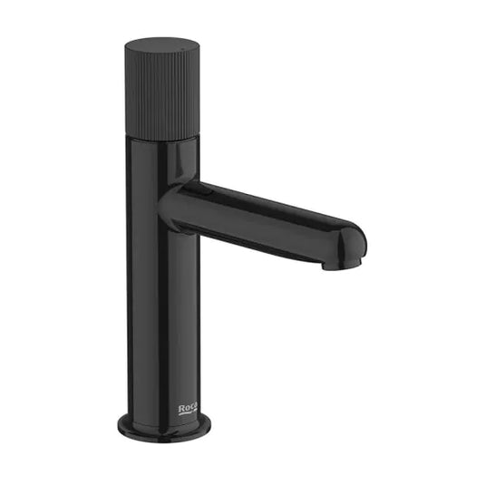 Roca Nu Basin Mixer Tap With Stripe Handle Titanium Black | A5A3B3FCN0