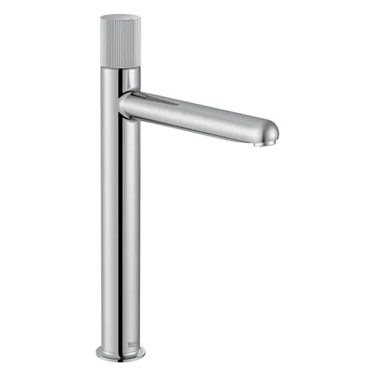 Roca Nu Tall Basin Mixer Tap With Stripe Handle Chrome | A5A3C3FC00