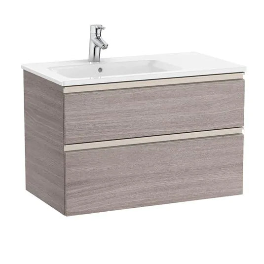 Roca The Gap 800mm 2 Drawer Left Handed Vanity Unit City Oak | A857400402