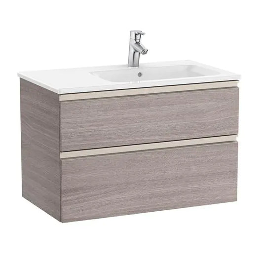 Roca The Gap 800mm 2 Drawer Right Handed Vanity Unit City Oak | A857401402
