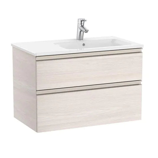 Roca The Gap 800mm 2 Drawer Right Handed Vanity Unit Nordic Ash | A857401434