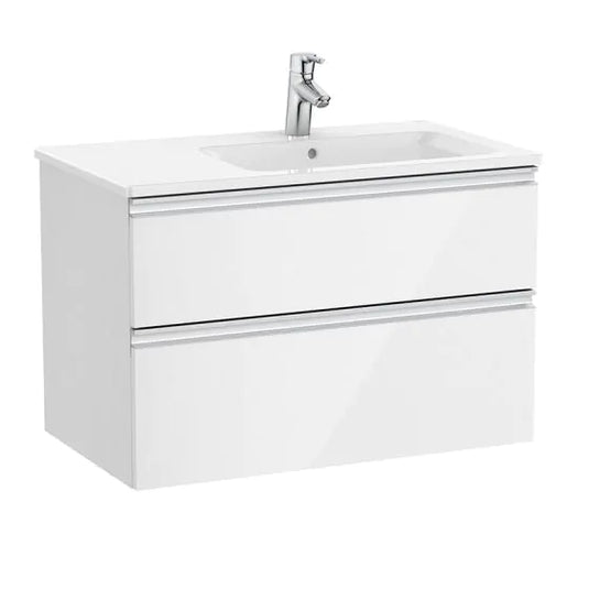 Roca The Gap 800mm 2 Drawer Right Handed Vanity Unit Gloss White | A857401806