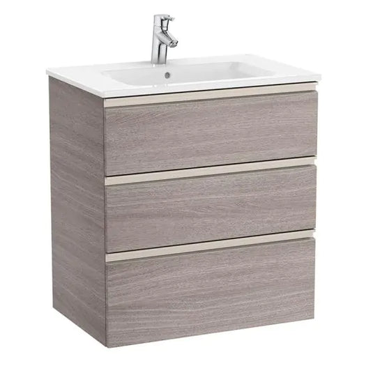 Roca The Gap 700mm 3 Drawer Vanity Unit City Oak | A857405402
