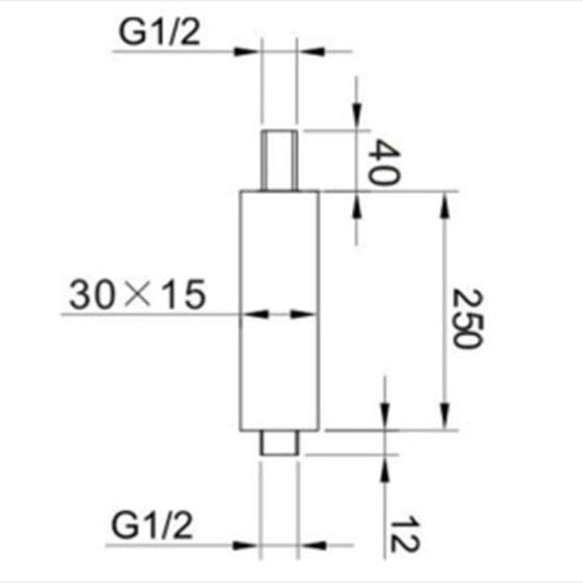 RAK Ceramics 250mm Rectangular Ceiling Arm - Black - RAKSHW0002B - Envy Bathrooms Ltd