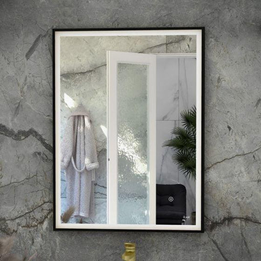 RAK Ceramics Art Square 500 x 700mm LED Mirror - Matt Black - RAKARTSQMB5001 - Envy Bathrooms Ltd