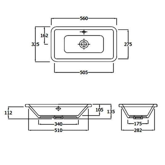 RAK Ceramics Chameleon 56cm Inset Basin - CM0101AWHA - Envy Bathrooms Ltd