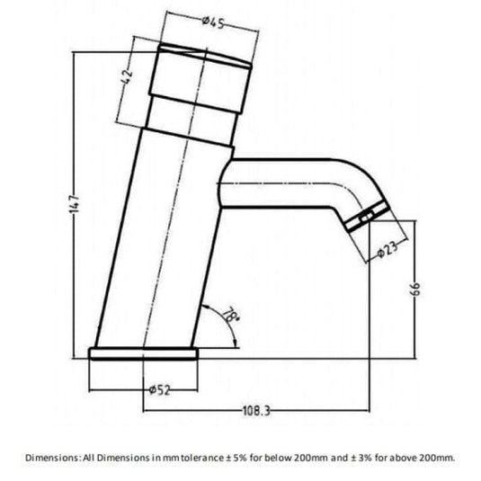 RAK Ceramics Commercial Non Concussive Basin Mixer - Chrome - RAKCOM908C - Envy Bathrooms Ltd