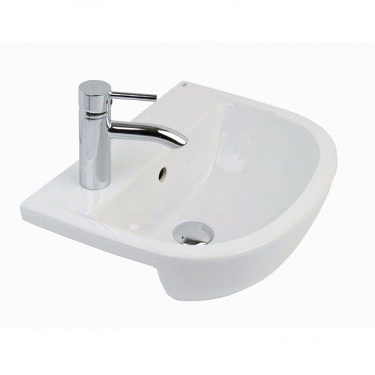 RAK Ceramics Compact 40cm Semi Recessed Basin - 1 Tap Hole Left Hand - Alpine White - CO0905AWHA - Envy Bathrooms Ltd