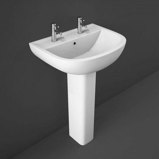 RAK Ceramics Compact 45cm Basin - 2 Tap Holes - Alpine White - CO1901NCHAWHA - Envy Bathrooms Ltd