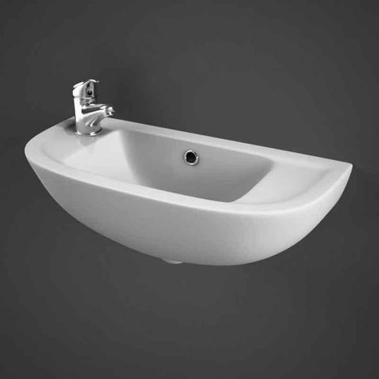 RAK Ceramics Compact 45cm Slimline Basin - 1 Tap Hole Left Hand - Alpine White - CO2301AWHA - Envy Bathrooms Ltd
