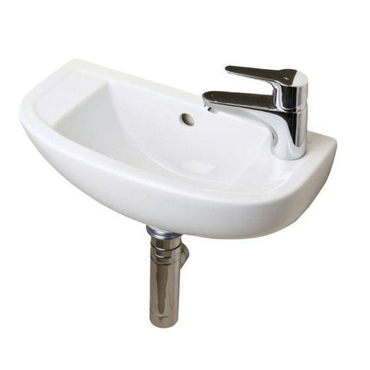 RAK Ceramics Compact 45cm Slimline Basin - 1 Tap Hole Right Hand - Alpine White - CO2401AWHA - Envy Bathrooms Ltd