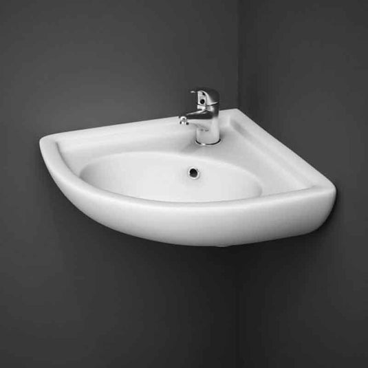 RAK Ceramics Compact Corner Basin - 1 Tap Hole - Alpine White - CO2601AWHA - Envy Bathrooms Ltd
