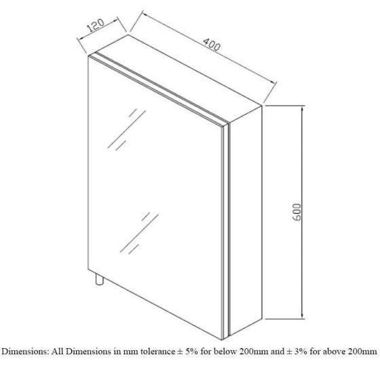RAK Ceramics Cube Stainless Steel Single Cabinet With Single Mirrored Door - 12SL802 - Envy Bathrooms Ltd