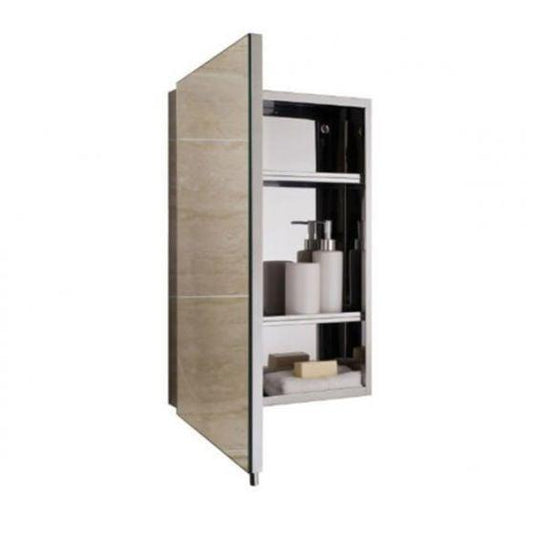 RAK Ceramics Cube Stainless Steel Single Cabinet With Single Mirrored Door - 12SL802 - Envy Bathrooms Ltd