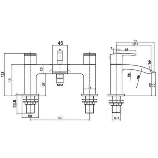 RAK Ceramics Curve Bath Shower Mixer - Black - RAKCRV3005B - Envy Bathrooms Ltd