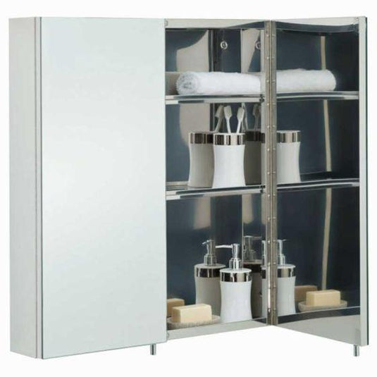 RAK Ceramics Delta Stainless Steel Double Cabinet With Mirrored Doors - 12SL801 - Envy Bathrooms Ltd