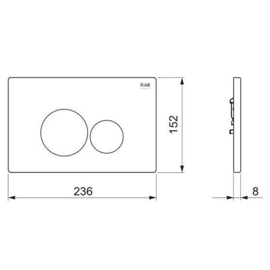 RAK Ceramics Ecofix Dual Flush Plate with Round Push Plates Matt Cappuccino - FSRAKPPL003514 - Envy Bathrooms Ltd