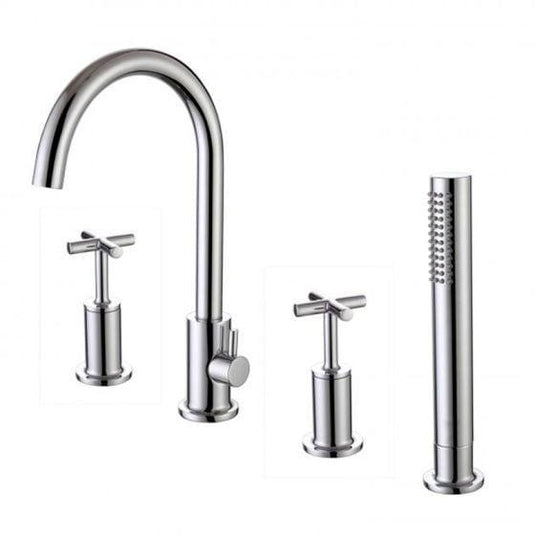 RAK Ceramics Ella 4 Hole Deck Mounted Bath Shower Mixer - Chrome - RAKELL3013 - Envy Bathrooms Ltd
