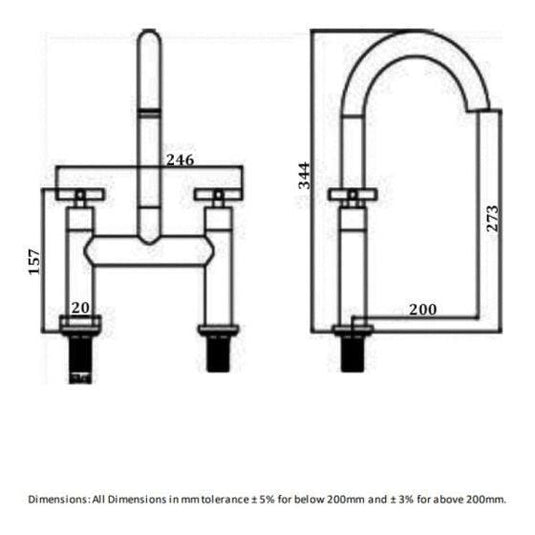 RAK Ceramics Ella Bath Filler - Chrome - RAKELL3004 - Envy Bathrooms Ltd