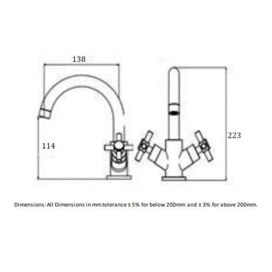RAK Ceramics Ella Mono Basin Mixer - Chrome - RAKELL3001 - Envy Bathrooms Ltd