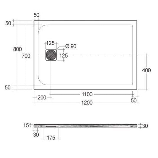 RAK Ceramics Feeling 1200 x 800mm Stone Effect Shower Tray with Anti-Slip - Cappuccino - RFST080120S514 - Envy Bathrooms Ltd