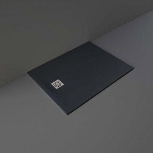 RAK Ceramics Feeling 1200 x 900mm Stone Effect Shower Tray with Anti-Slip - Black - RFST090120S504 - Envy Bathrooms Ltd