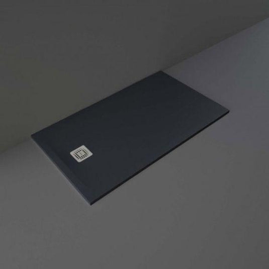 RAK Ceramics Feeling 1400 x 800mm Stone Effect Shower Tray with Anti-Slip - Black - RFST080140S504 - Envy Bathrooms Ltd