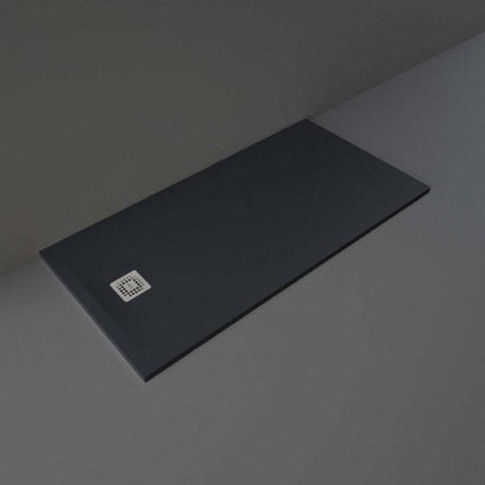 RAK Ceramics Feeling 1600 x 800mm Stone Effect Shower Tray with Anti-Slip - Black - RFST080160S504 - Envy Bathrooms Ltd