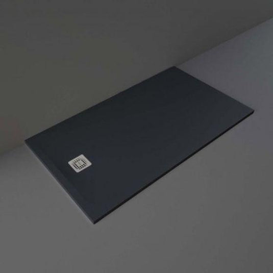 RAK Ceramics Feeling 1600 x 900mm Stone Effect Shower Tray with Anti-Slip - Black - RFST090160S504 - Envy Bathrooms Ltd