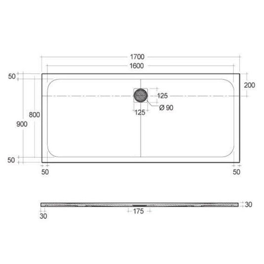 RAK Ceramics Feeling 1700 x 900mm Bath Replacement Shower Tray RAK Ceramics Solid - White - RFBR090170S500 - Envy Bathrooms Ltd