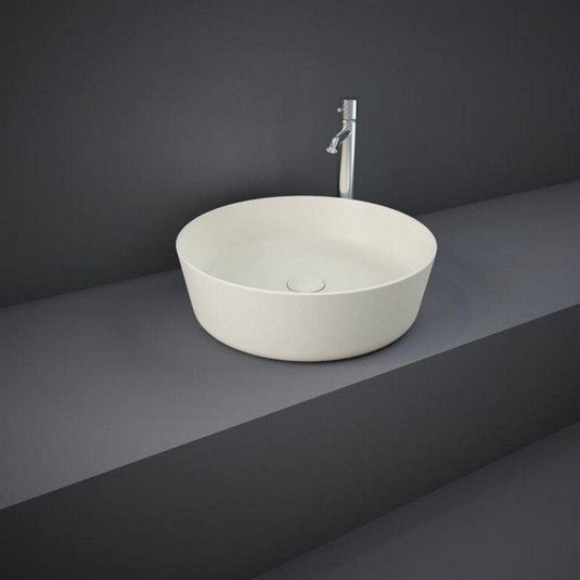 RAK Ceramics Feeling 42cm Round Slim Countertop Wash Basin - Matt Greige - FEECT4200505A - Envy Bathrooms Ltd