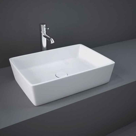 RAK Ceramics Feeling 50cm Rectangular Counter Top Wash Basin - Alpine White - FEECT5000AWHA - Envy Bathrooms Ltd