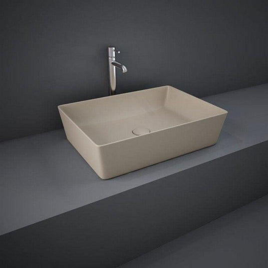 RAK Ceramics Feeling 50cm Rectangular Slim Countertop Wash Basin - Matt Cappuccino - FEECT5000514A - Envy Bathrooms Ltd