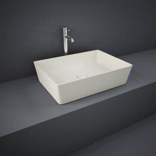 RAK Ceramics Feeling 50cm Rectangular Slim Countertop Wash Basin - Matt Greige - FEECT5000505A - Envy Bathrooms Ltd