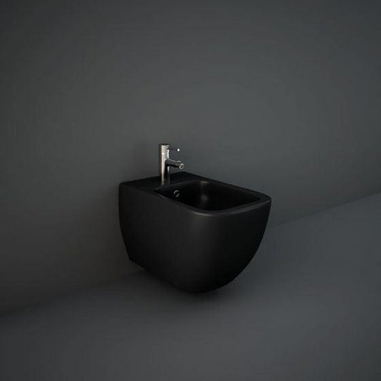 RAK Ceramics Feeling Wall Hung Bidet 1 Tap Hole - Matt Black - MP07504A - Envy Bathrooms Ltd