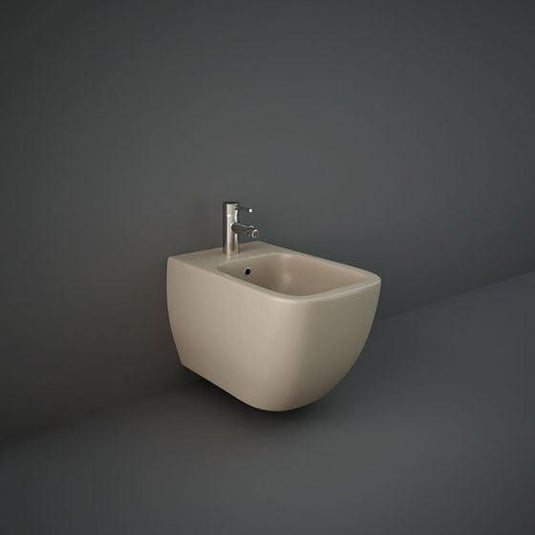 RAK Ceramics Feeling Wall Hung Bidet 1 Tap Hole - Matt Cappuccino - MP07514A - Envy Bathrooms Ltd