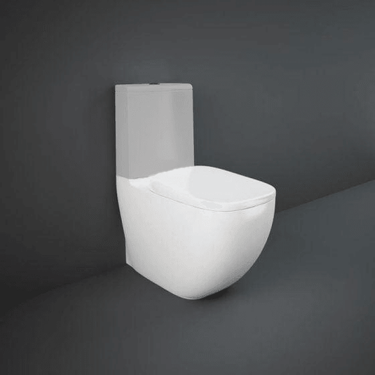 RAK Ceramics Illusion Rimless Close Coupled Toilet Pan - Alpine White - ILLWC1146AWHA - Envy Bathrooms Ltd