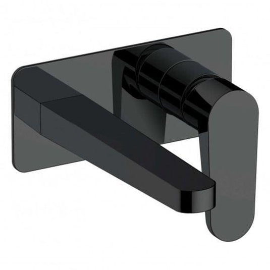 RAK Ceramics Ischia Wall Mounted Basin Mixer With Back Plate - Matt Black - RAKISH3007B - Envy Bathrooms Ltd