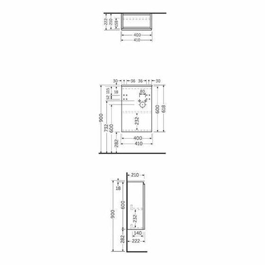 RAK Ceramics Joy Cloakroom Vanity Unit 40cm - Moka Walnut - JOYWH040MOK - Envy Bathrooms Ltd
