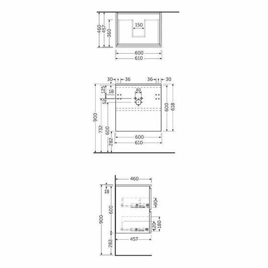 RAK Ceramics Joy Cloakroom Vanity Unit 60cm - Moka Walnut - JOYWH060MOK - Envy Bathrooms Ltd