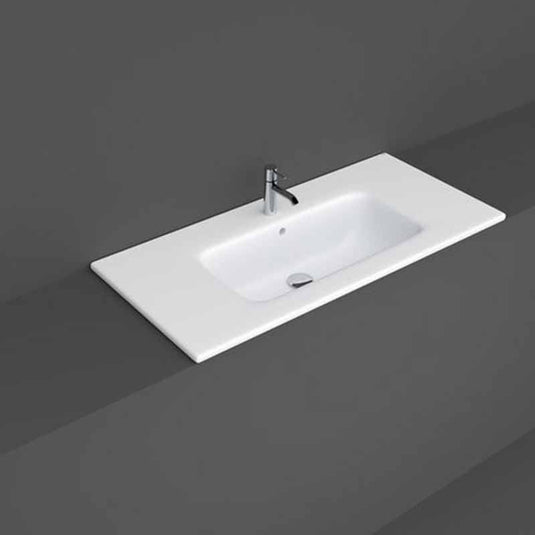 RAK Ceramics Joy Drop-In Washbasin 1 Tap Hole 100cm - Pure White - JOYDI10101WH - Envy Bathrooms Ltd