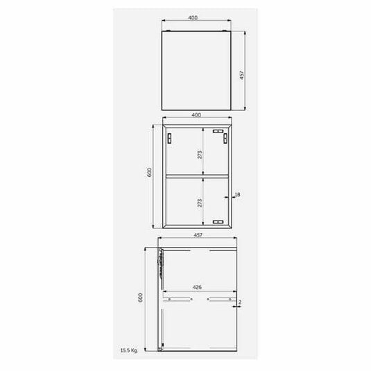 RAK Ceramics Joy Open Storage Unit 40cm - Grey - JOYOS040MGY - Envy Bathrooms Ltd