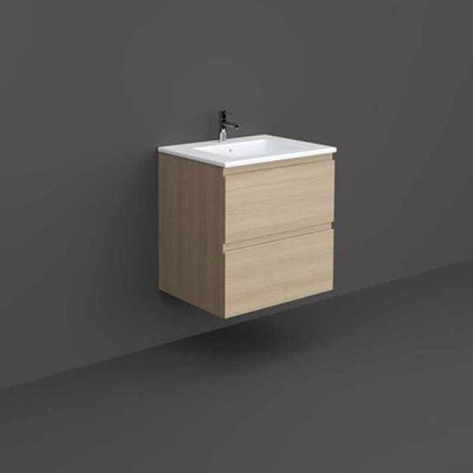 RAK Ceramics Joy Wall Hung Vanity Unit 60cm - Scandinavian Oak - JOYWH060SOK - Envy Bathrooms Ltd
