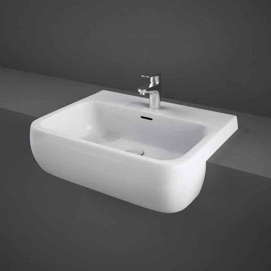 RAK Ceramics Metropolitan 52cm Semi Recessed Basin 1 Tap Hole - MP0901AWHA - Envy Bathrooms Ltd
