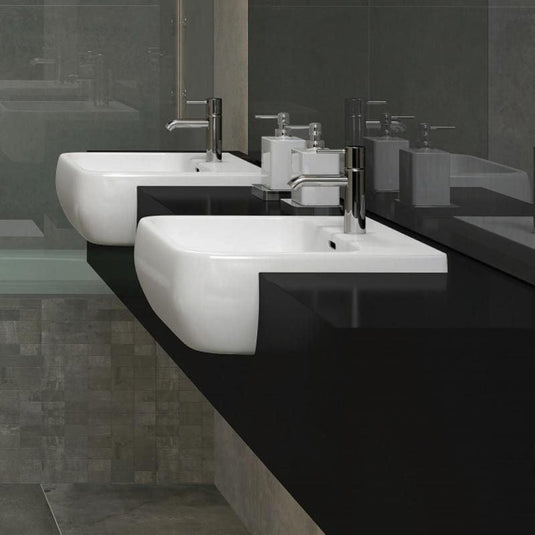 RAK Ceramics Metropolitan 52cm Semi Recessed Basin 1 Tap Hole - MP0901AWHA - Envy Bathrooms Ltd
