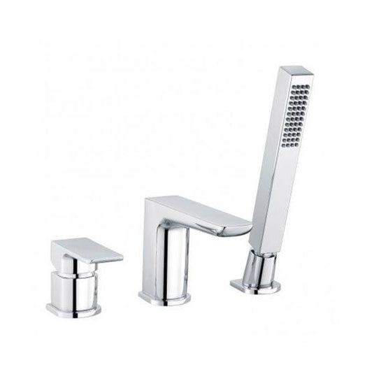 RAK Ceramics Moon 3 Hole Deck Mounted Bath Shower Mixer - Chrome - RAKMOO3012 - Envy Bathrooms Ltd